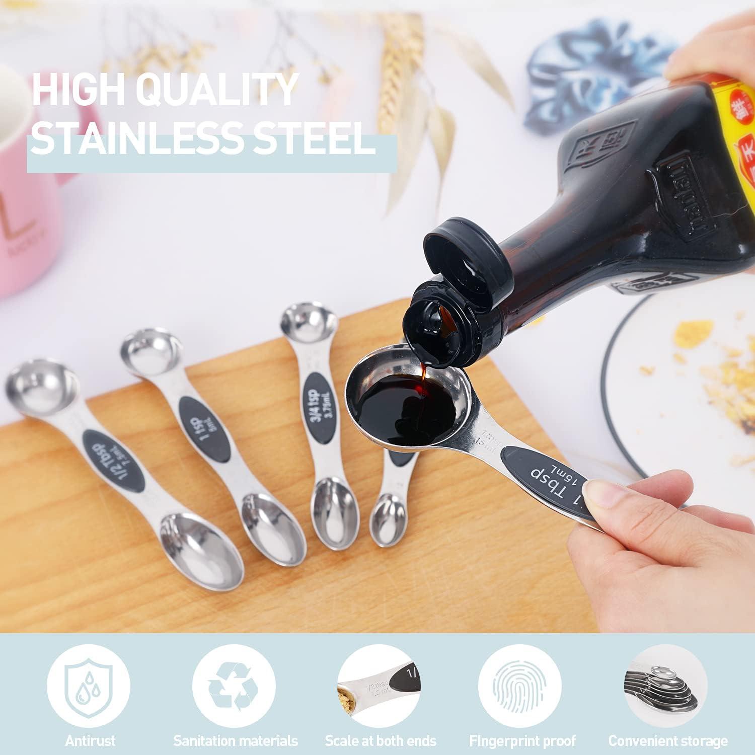 Juego de Tazas y Cucharas Medidoras WARMHEART Acero Inoxidable