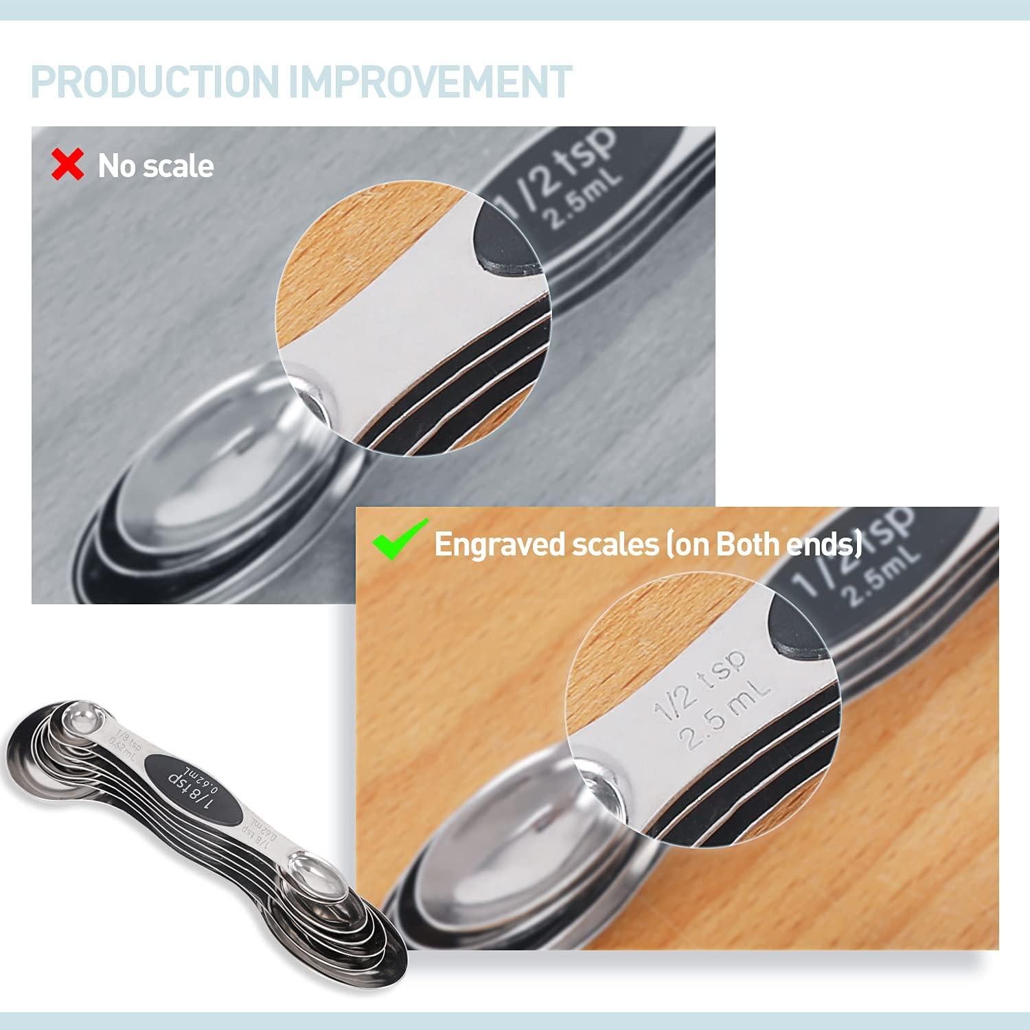 Juego de Tazas y Cucharas Medidoras WARMHEART Acero Inoxidable