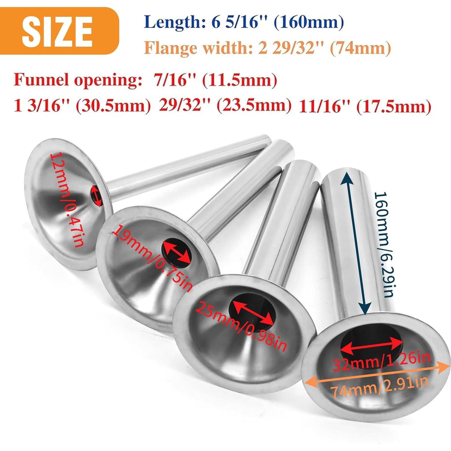 4 Tubos de Relleno de Salchichas Saihisday para Picadora #10/12