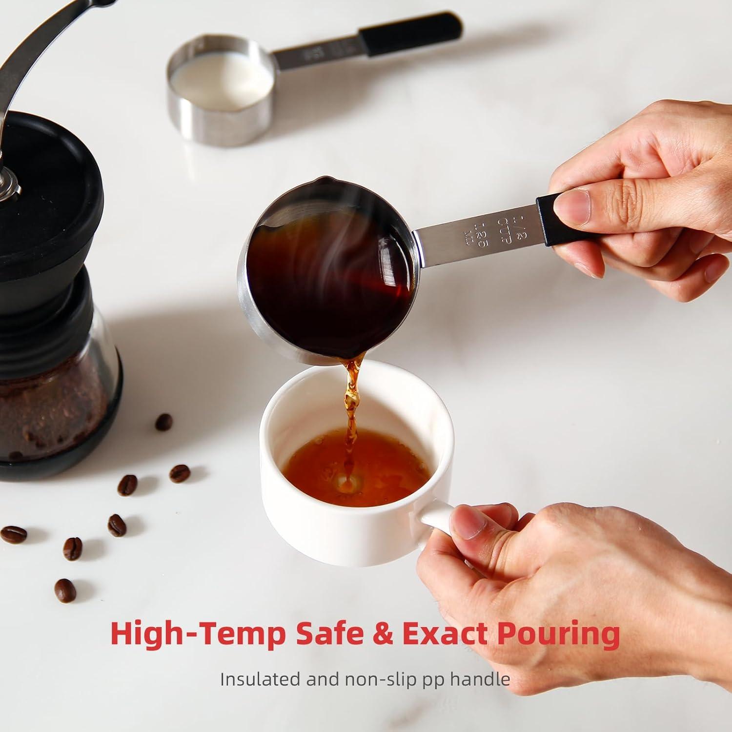 Juego de Tazas y Cucharas Medidoras Genérico Acero Inoxidable