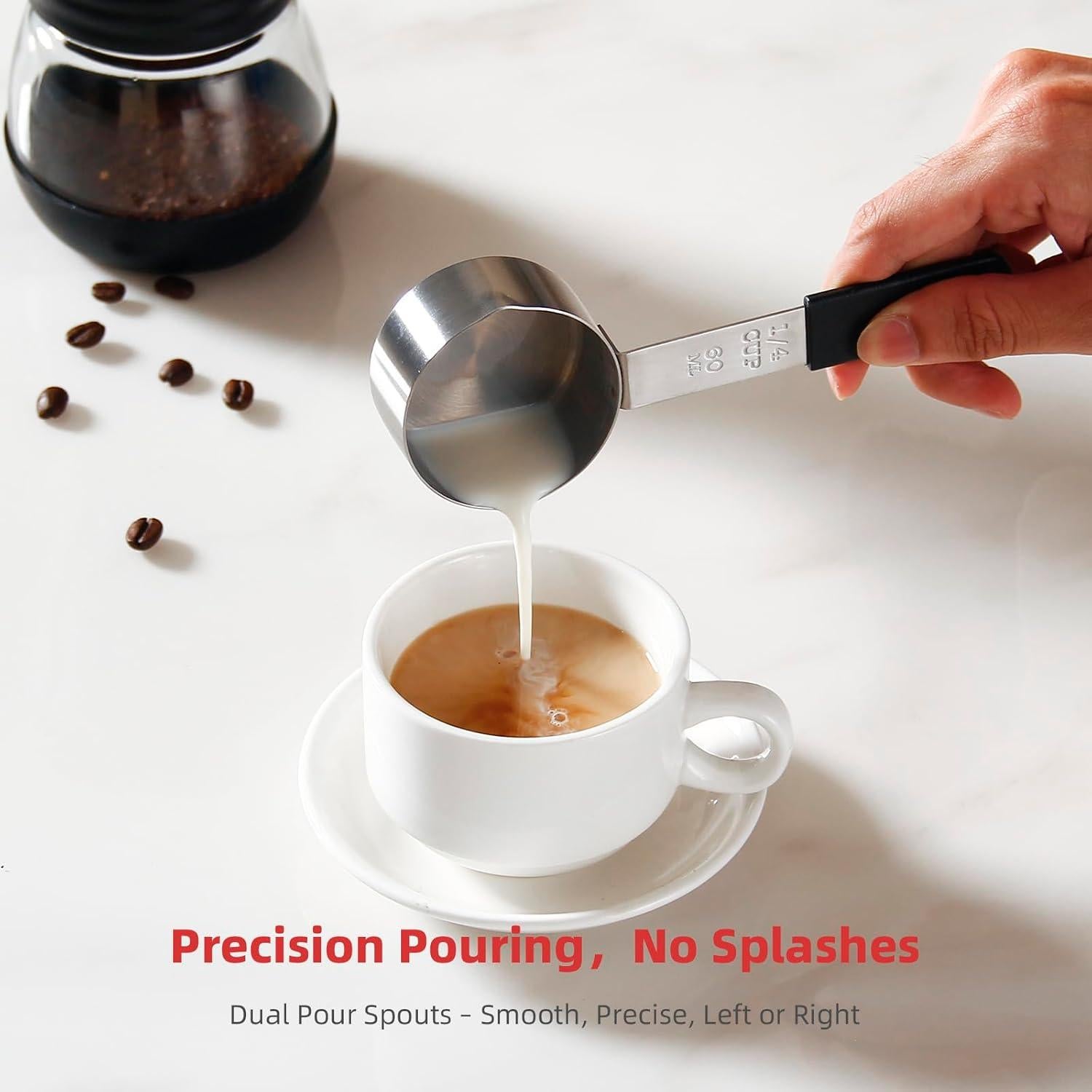 Juego de Tazas y Cucharas Medidoras Genérico Acero Inoxidable