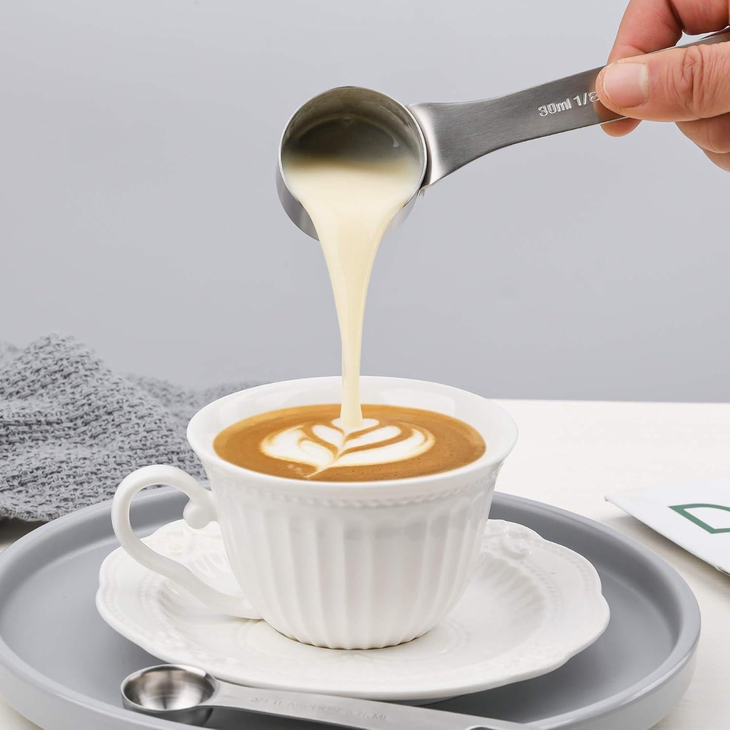 Juego de Tazas y Cucharas Medidoras Acero Inoxidable 21 Piezas