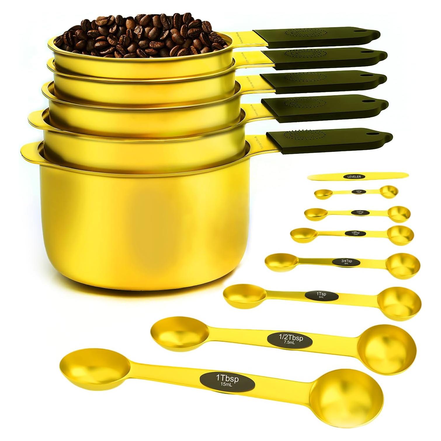 Juego de Tazas y Cucharas Medidoras Magnéticas LIFETOWE 13 Piezas