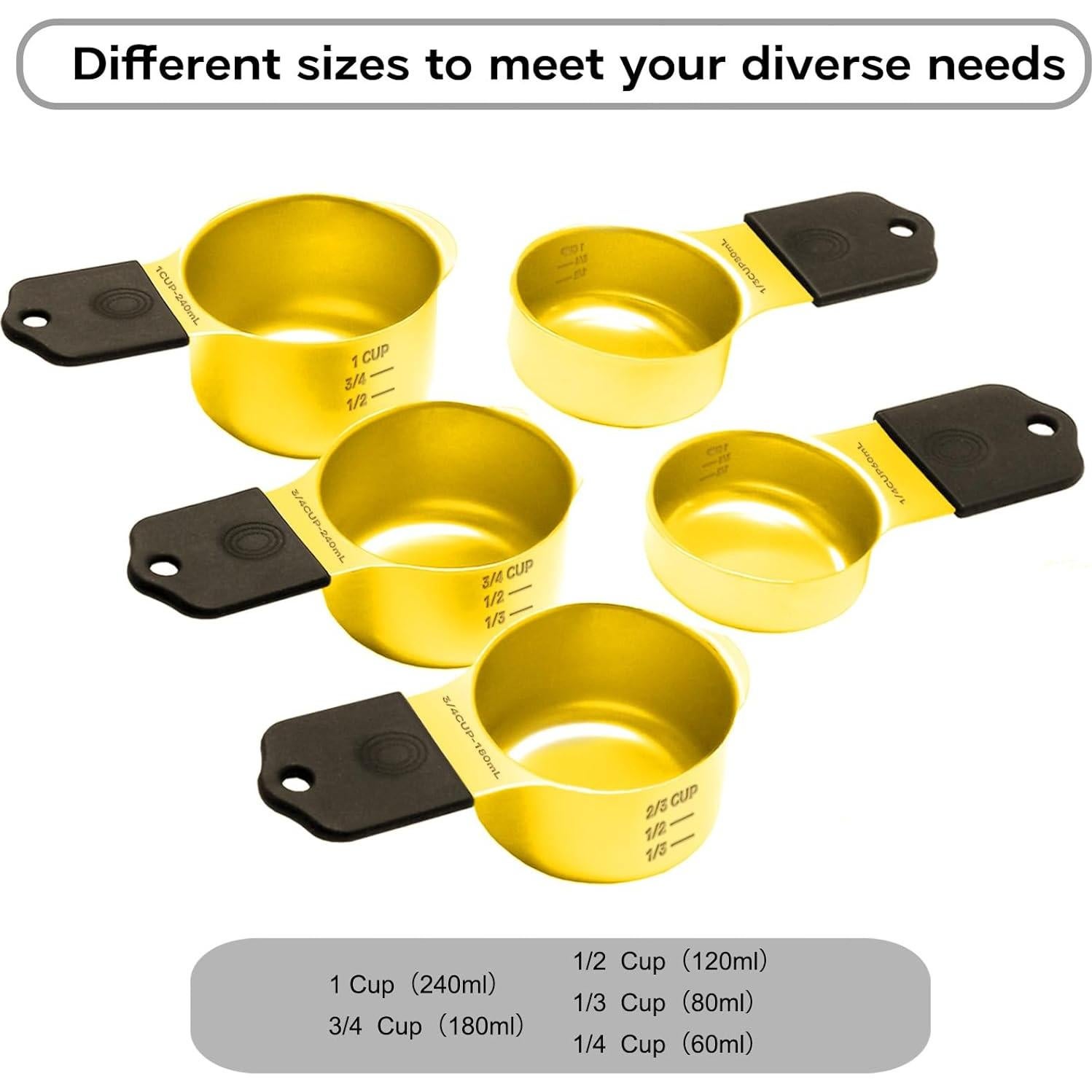 Juego de Tazas y Cucharas Medidoras Magnéticas LIFETOWE 13 Piezas