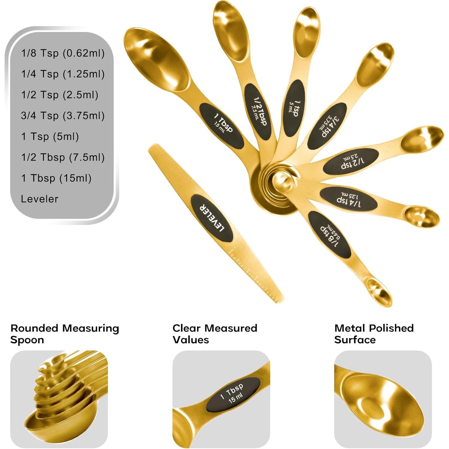 Juego de Tazas y Cucharas Medidoras Magnéticas LIFETOWE 13 Piezas