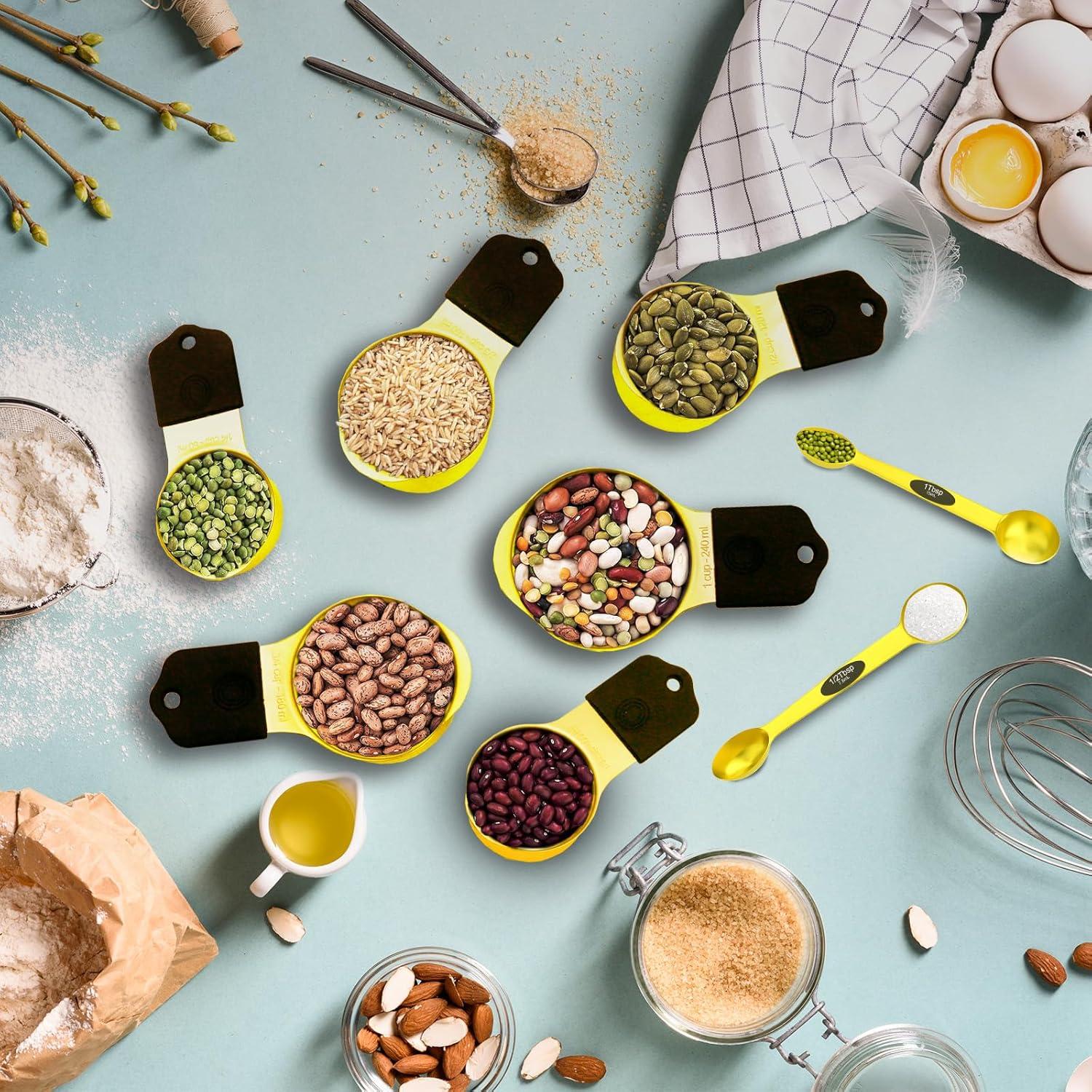 Juego de Tazas y Cucharas Medidoras Magnéticas LIFETOWE 13 Piezas