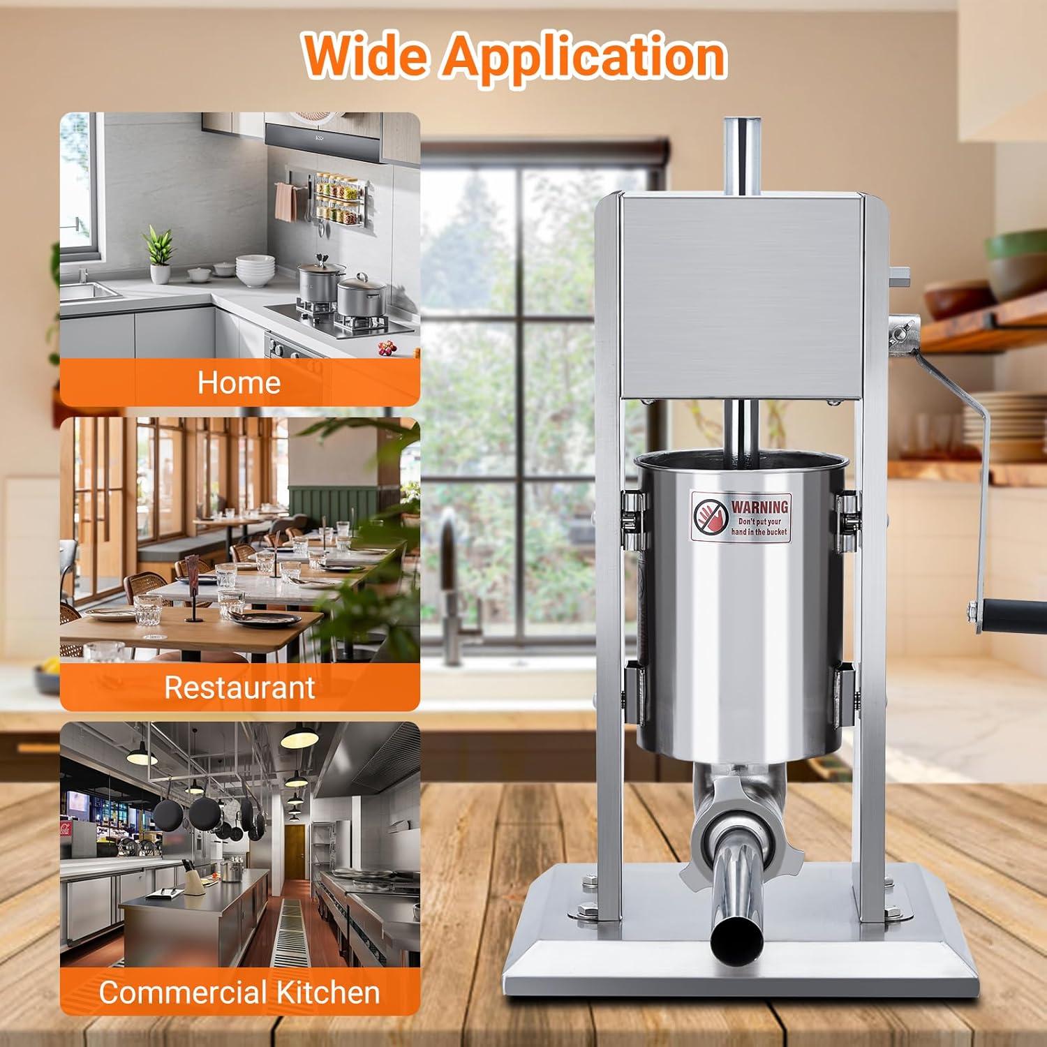 Rellenador de Salchichas Manual PioneerWorks 3L Acero Inoxidable