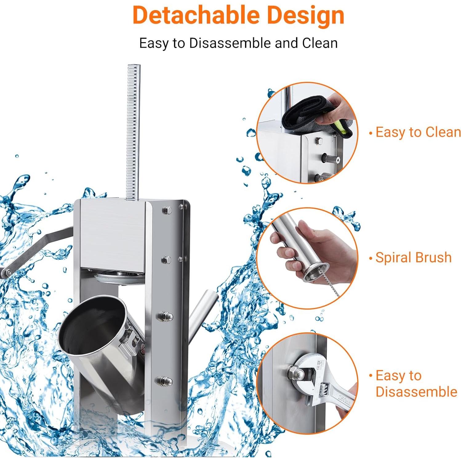Rellenador de Salchichas Manual PioneerWorks 3L Acero Inoxidable