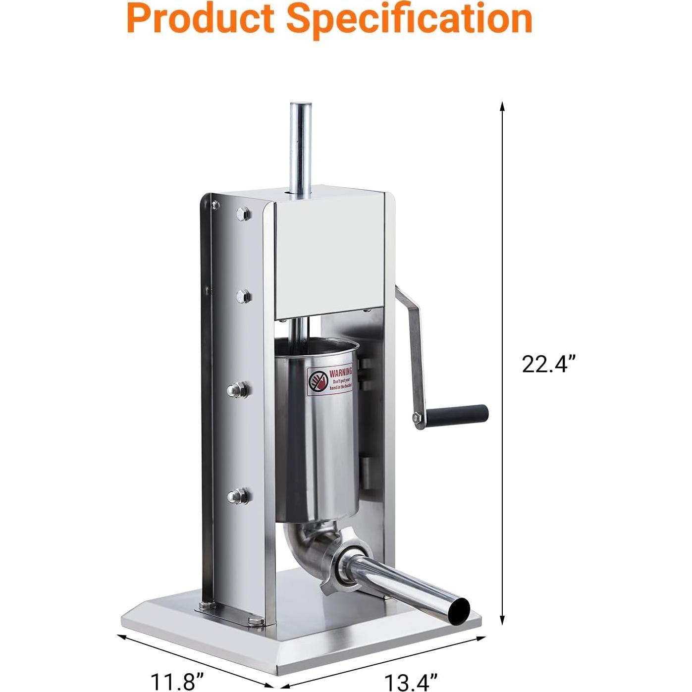 Rellenador de Salchichas Manual PioneerWorks 3L Acero Inoxidable