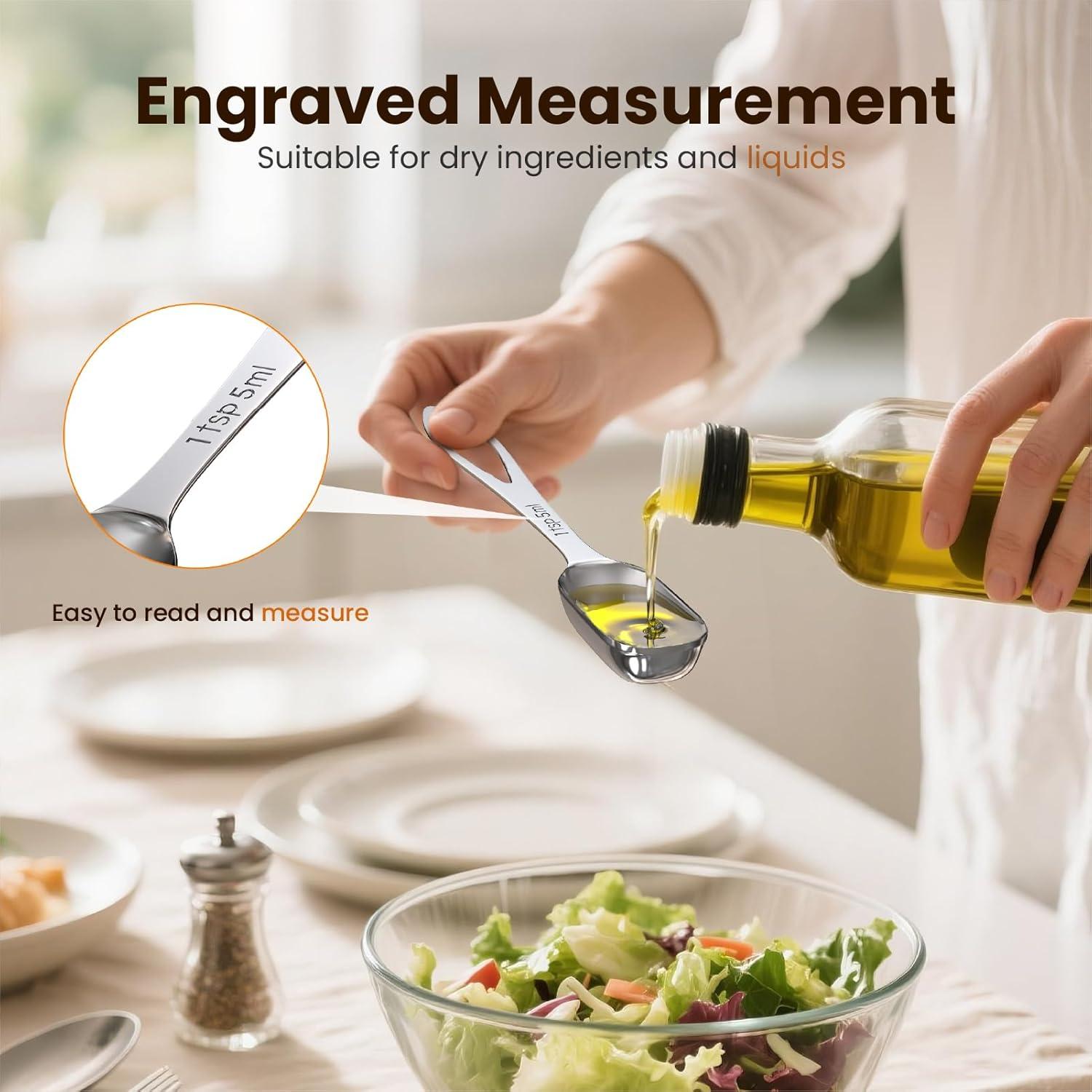 Juego de 6 cucharas medidoras THLHKD de acero inoxidable