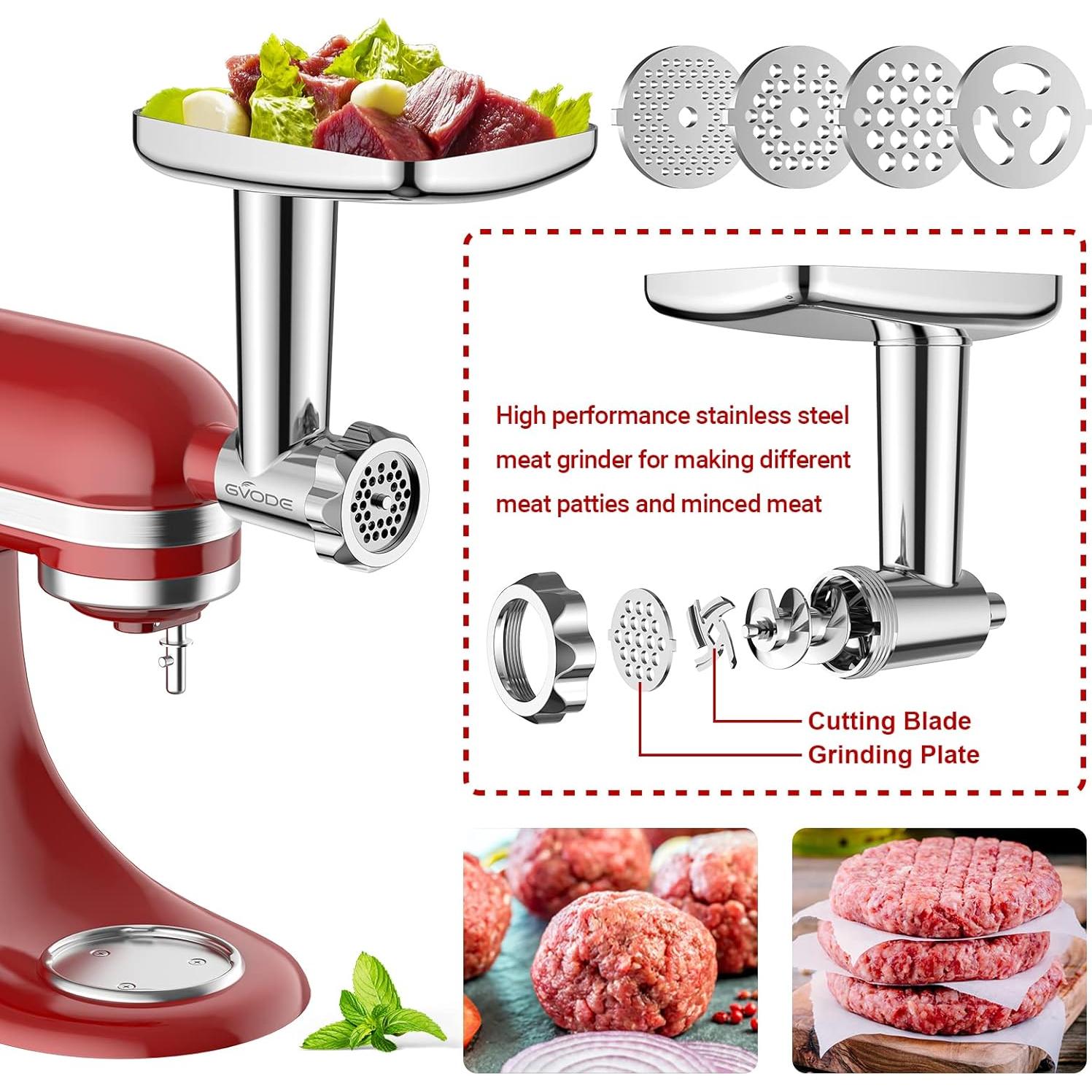Picadora de Carne de Acero Inoxidable GVODE para KitchenAid