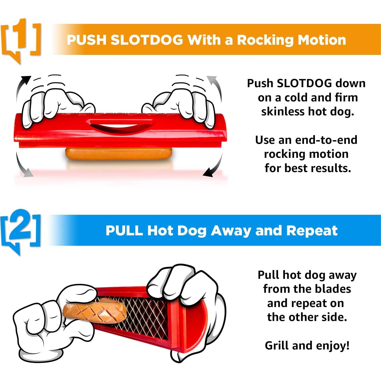 Cortador de Hot Dogs SLOTDOG - Acero Inoxidable - 27.94 cm - Rojo