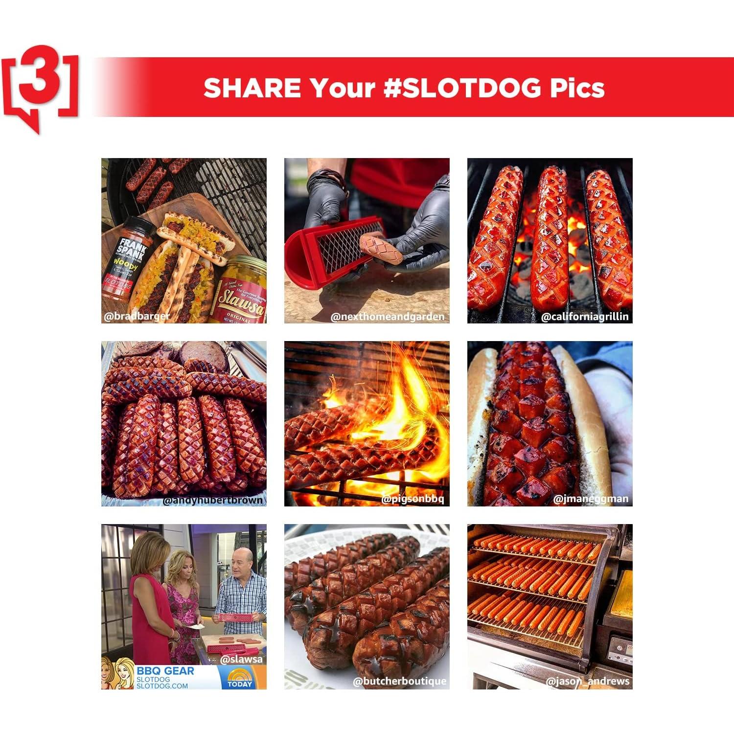 Cortador de Hot Dogs SLOTDOG - Acero Inoxidable - 27.94 cm - Rojo