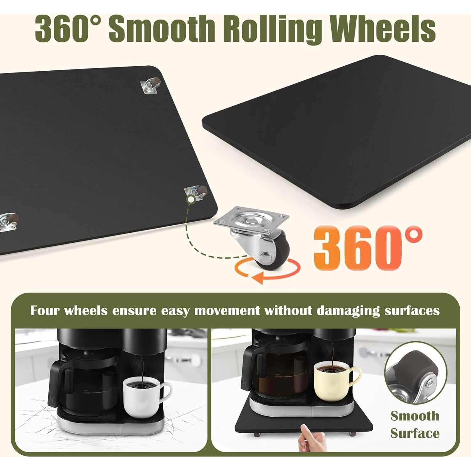 Bandeja Deslizante para Cafetera Xykzra 40.64x31.75cm Negra