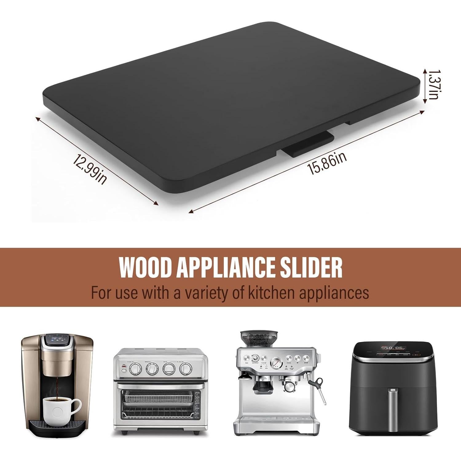 Bandeja deslizante de cocina JAYOBGO 40.3x33 cm negra