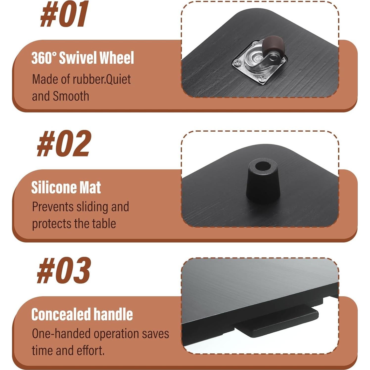 Bandeja deslizante de cocina JAYOBGO 40.3x33 cm negra