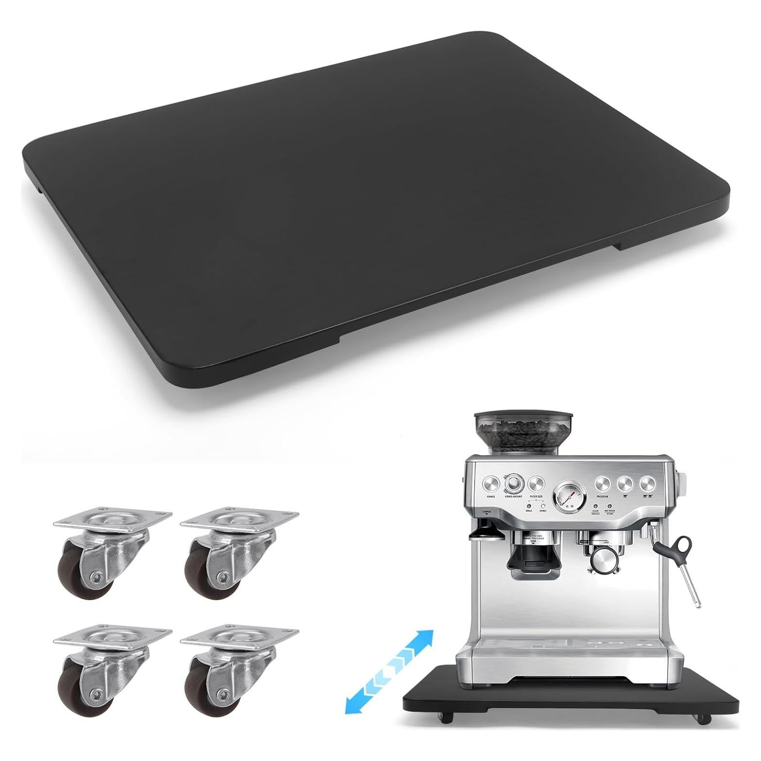 Bandeja Deslizante 360° JAYOBGO para Cafetera Negra 40.6x33 cm