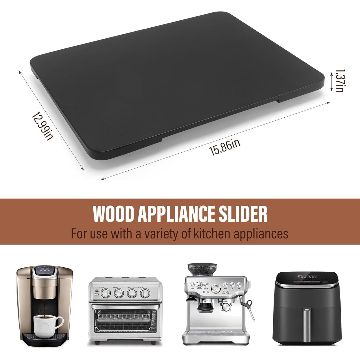 Bandeja Deslizante 360° JAYOBGO para Cafetera Negra 40.6x33 cm