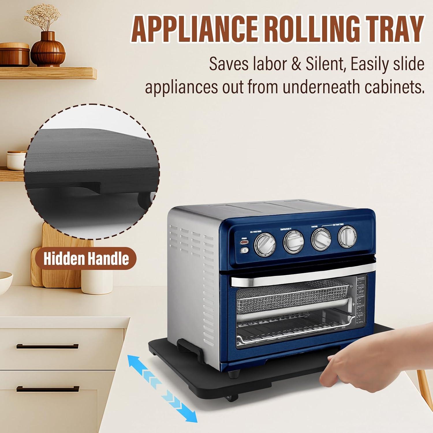 Bandeja Deslizante 360° JAYOBGO para Cafetera Negra 40.6x33 cm