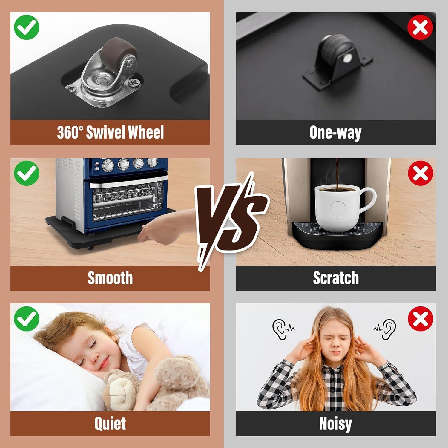 Bandeja Deslizante 360° JAYOBGO para Cafetera Negra 40.6x33 cm