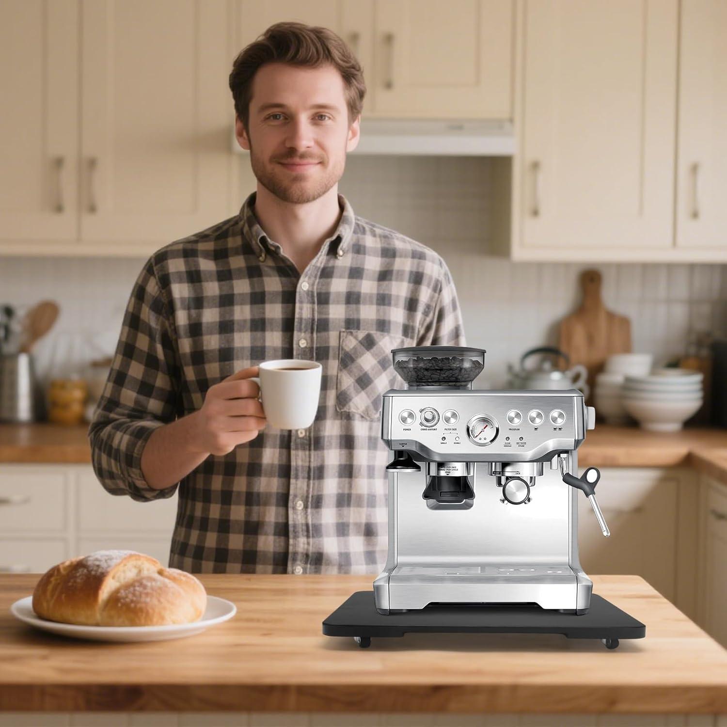 Bandeja Deslizante 360° JAYOBGO para Cafetera Negra 40.6x33 cm