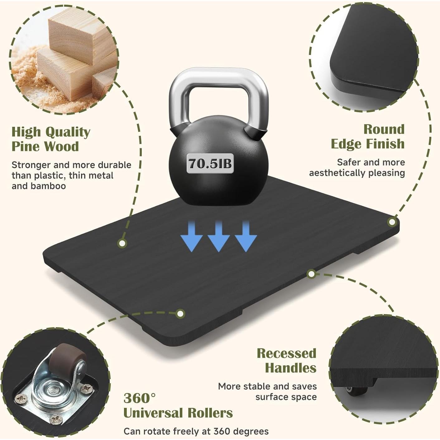 Bandeja Giratoria 360° Xykzra para Cafetera 24.1x35.6cm Negra