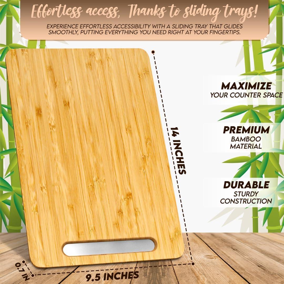Bandeja deslizante de bambú KitchenAid 24.1x35.6 cm con ruedas