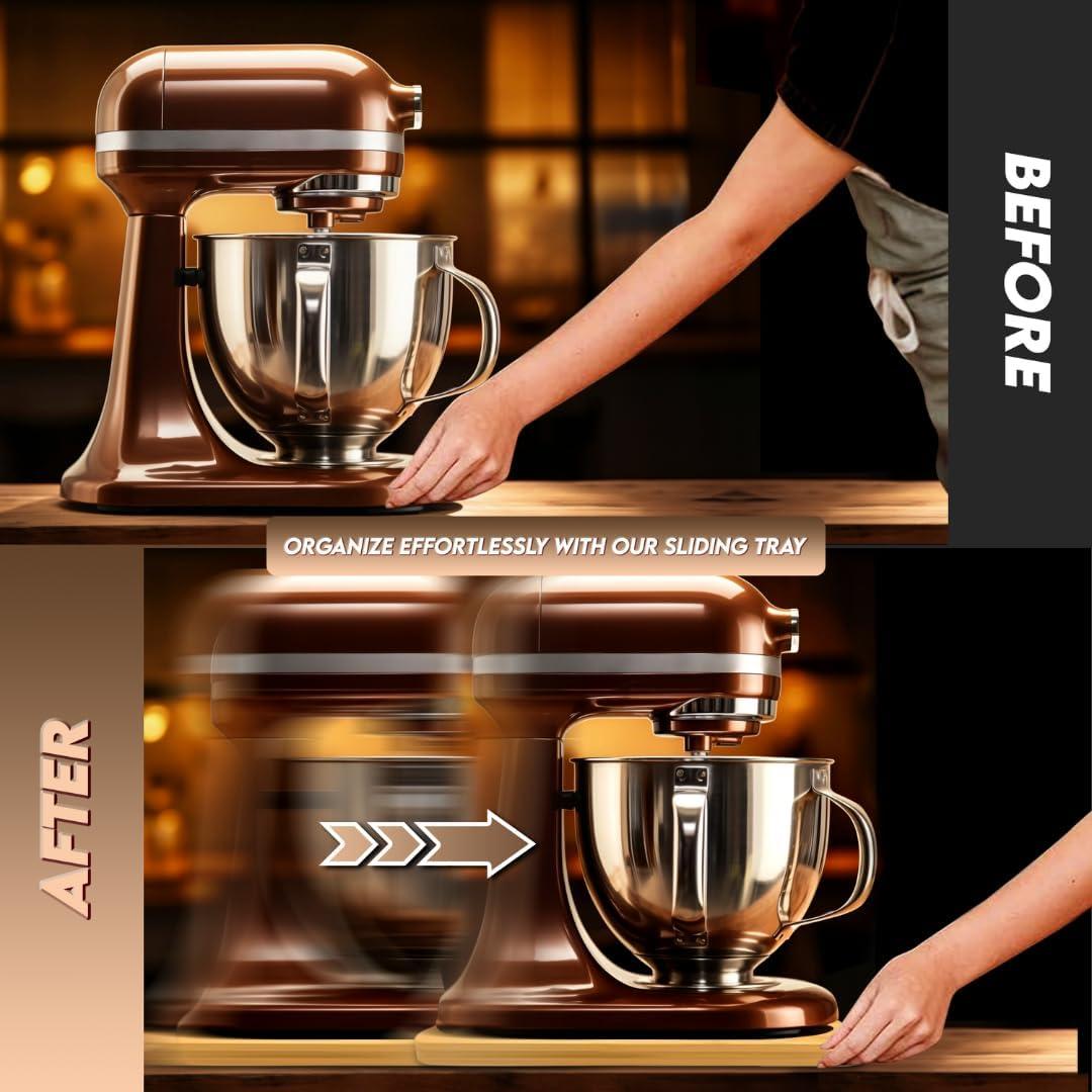 Bandeja deslizante de bambú KitchenAid 24.1x35.6 cm con ruedas