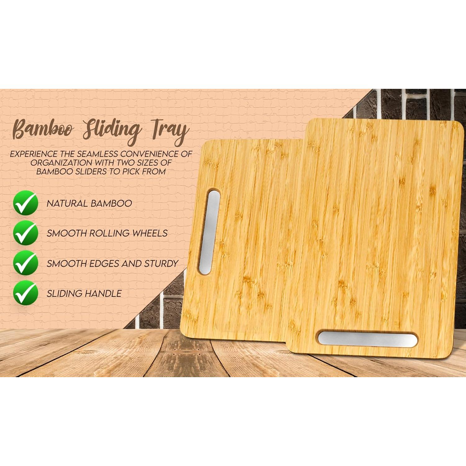 Bandeja deslizante de bambú KitchenAid 24.1x35.6 cm con ruedas