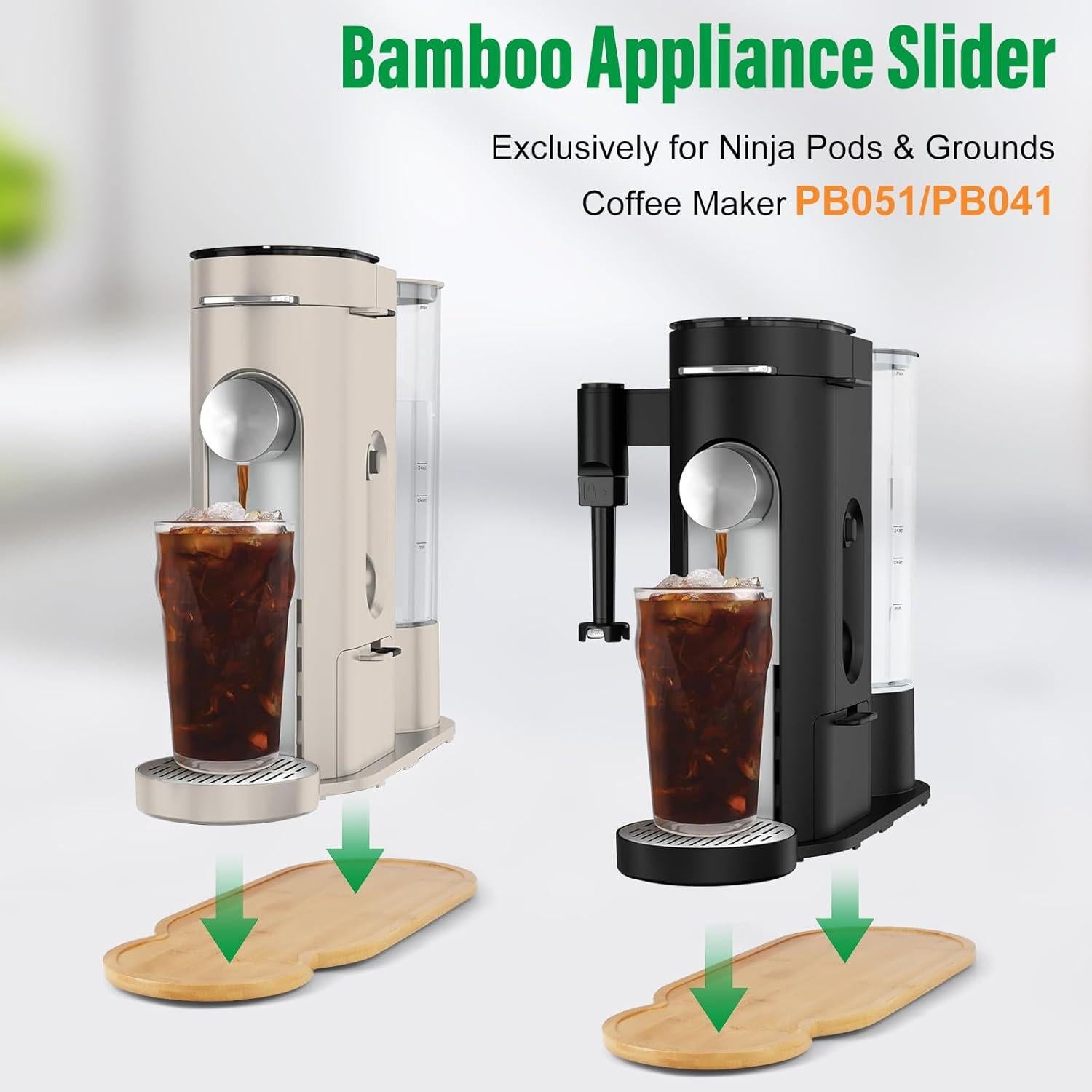 Deslizador de Electrodomésticos de Bambú para Cafetera Ninja PB051/PB041