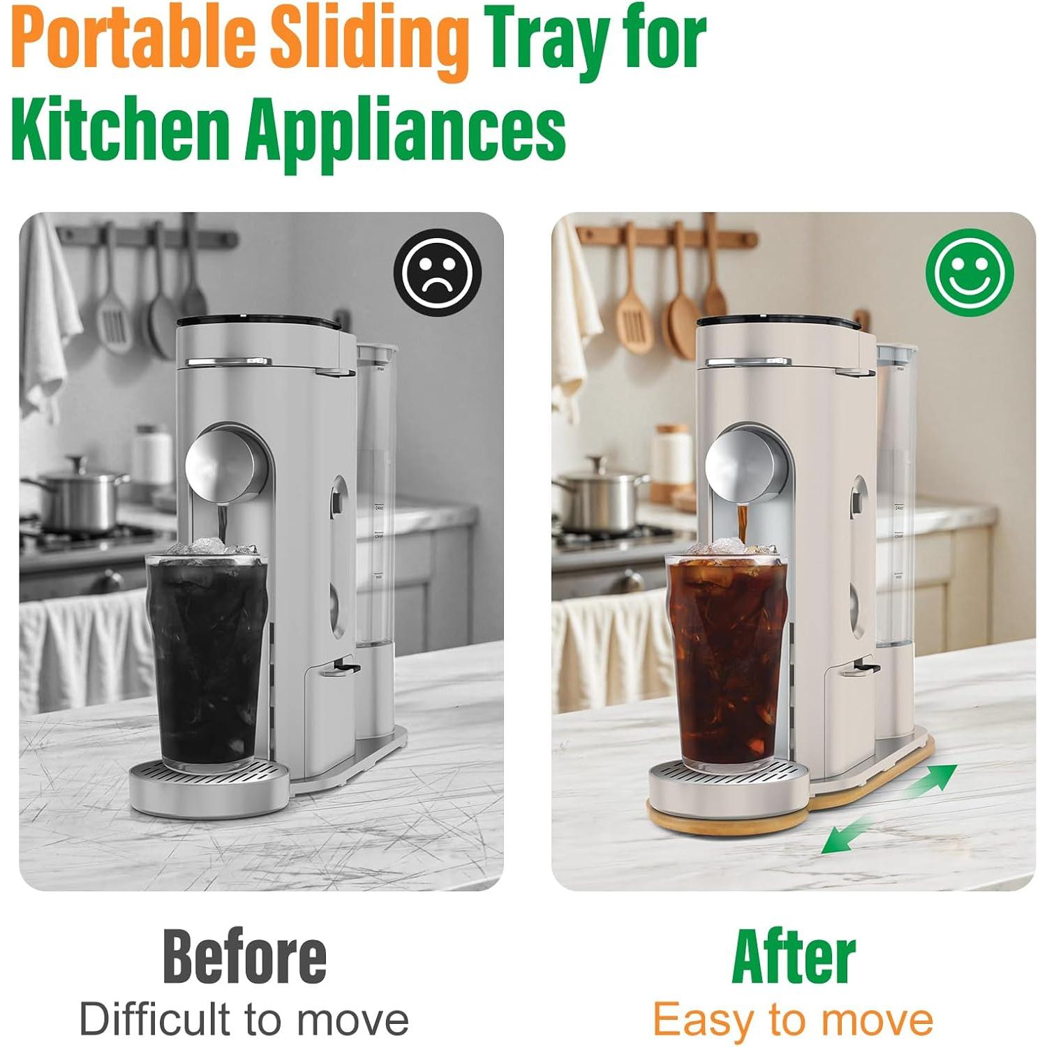 Deslizador de Electrodomésticos de Bambú para Cafetera Ninja PB051/PB041