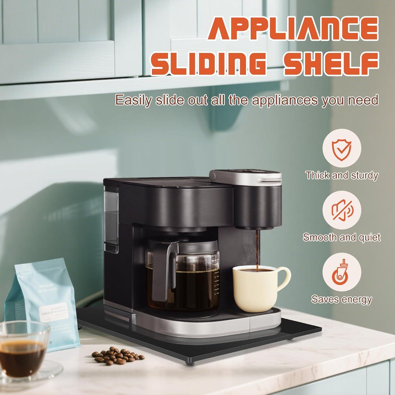 Bandeja Deslizante Acrílica JAYOBGO 35.56x33.02cm Negra