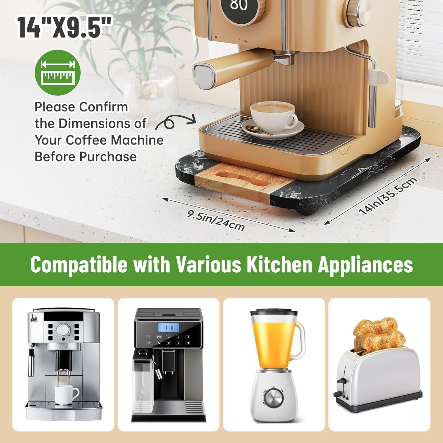 Bandeja Deslizante de Acacia y Mármol NiHome 35.5x24.1 cm