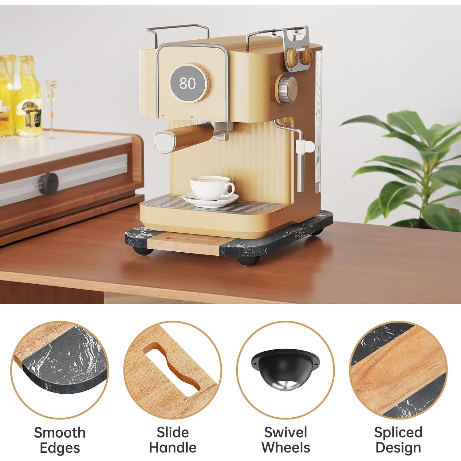 Bandeja Deslizante de Acacia y Mármol NiHome 35.5x24.1 cm