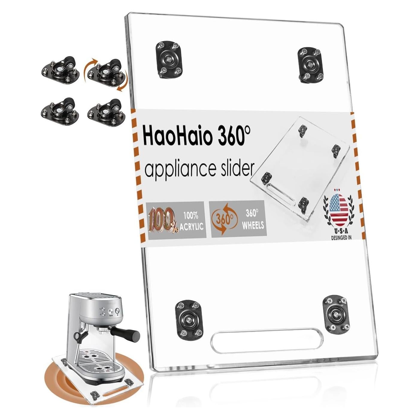 Deslizadores de electrodomésticos HaoHaio 360° Acrílico 35.88x24.89cm