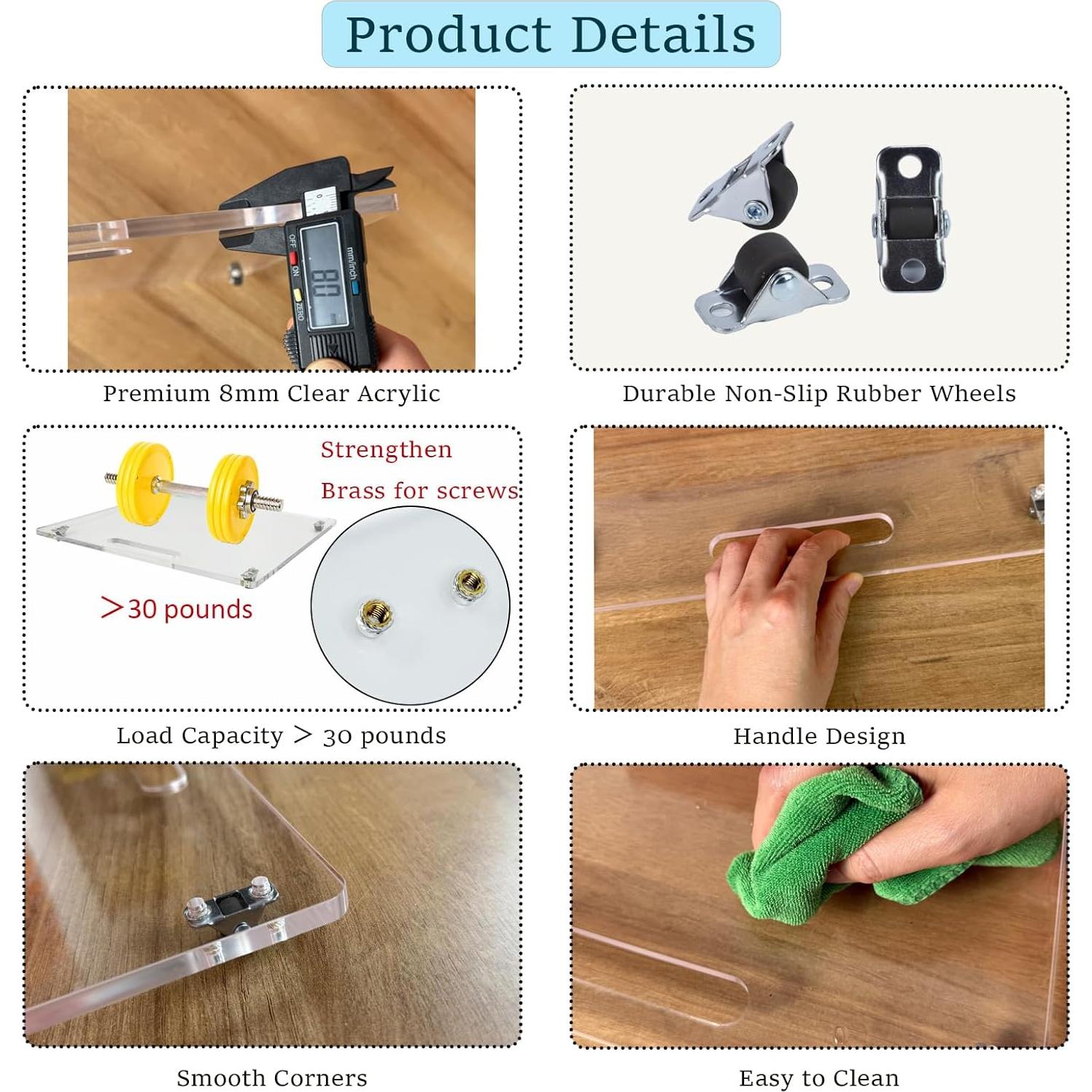 Bandeja Deslizante Acrílica Genérica 35.56x32cm para Electrodomésticos