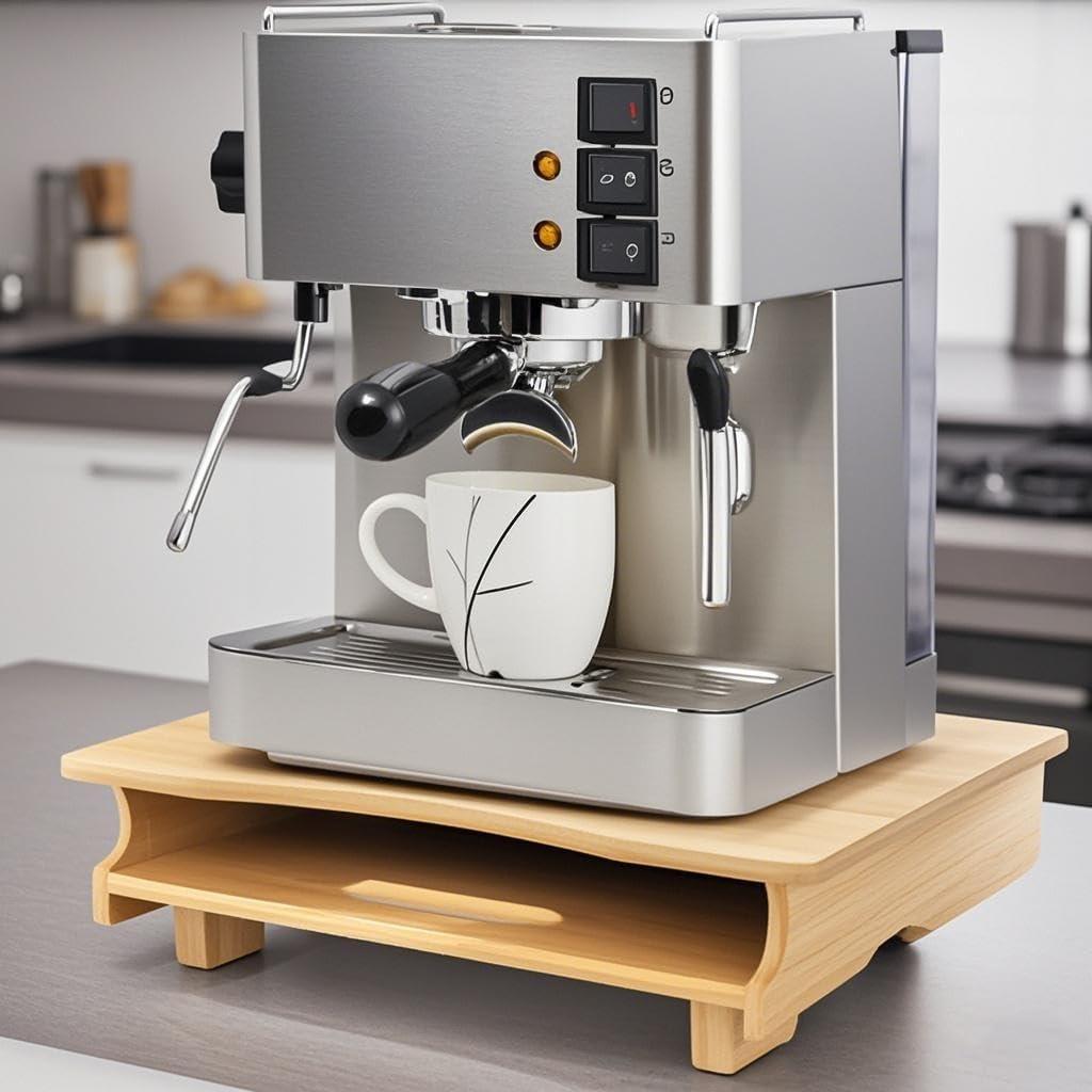 Deslizador de electrodomésticos Peohud de bambú con ruedas 39.9x31 cm