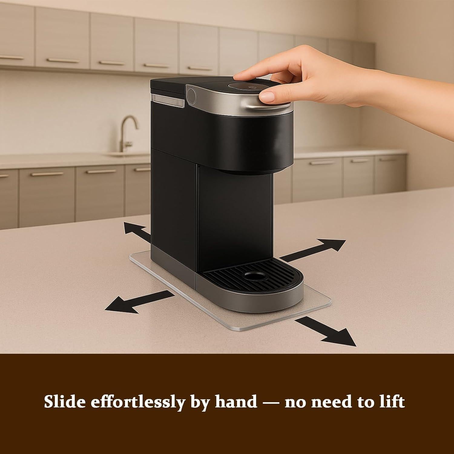 Bandeja deslizante acrílica transparente para cafetera Keurig