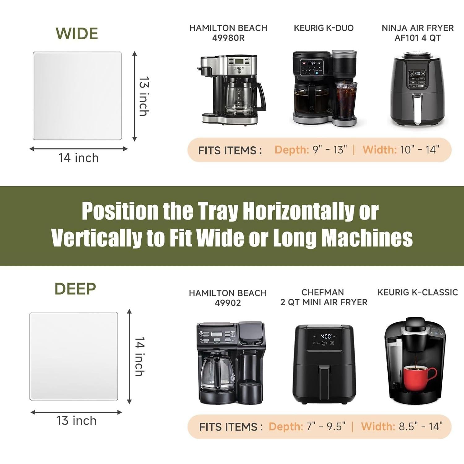 Bandeja Deslizante Acrílica Xykzra 33x36 cm para Cafetera