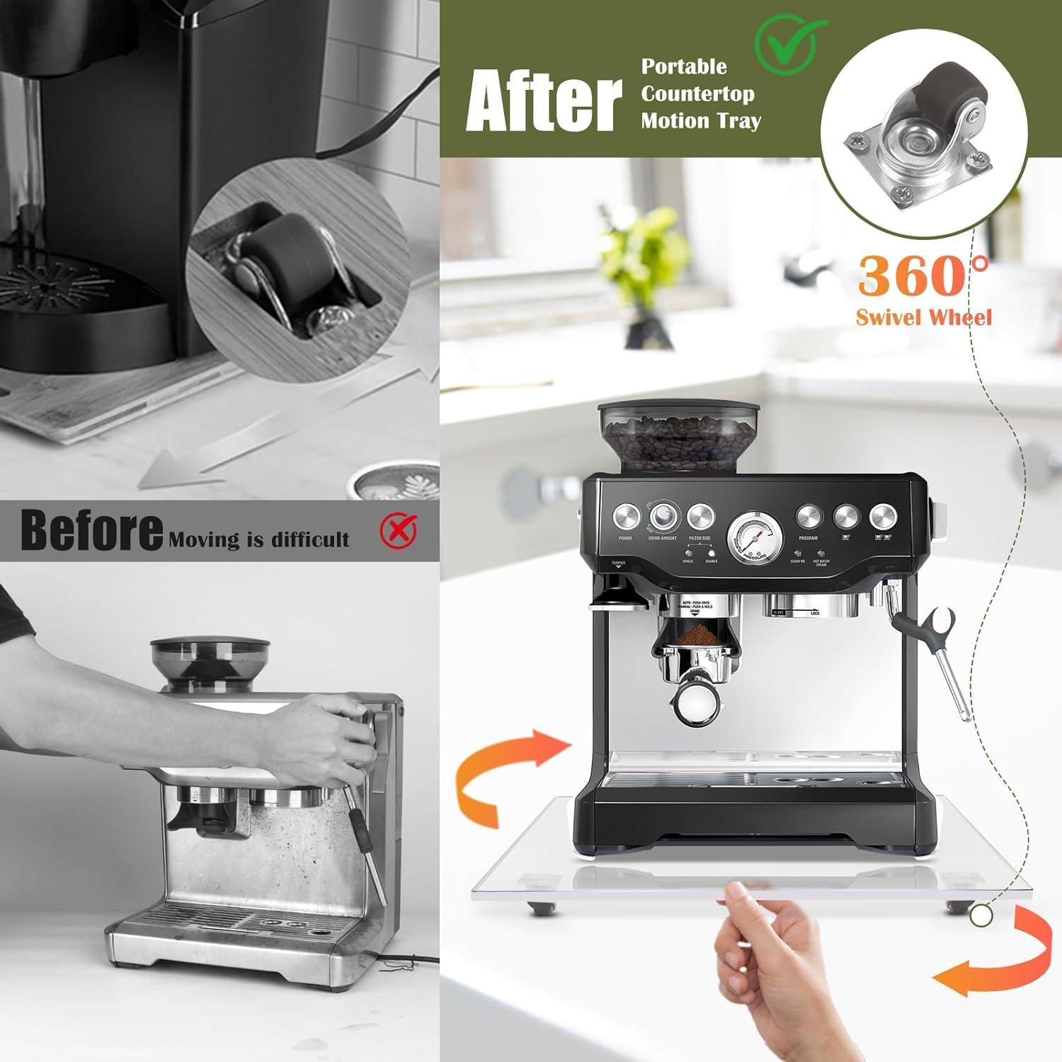 Bandeja Deslizante Acrílica Xykzra 33x36 cm para Cafetera