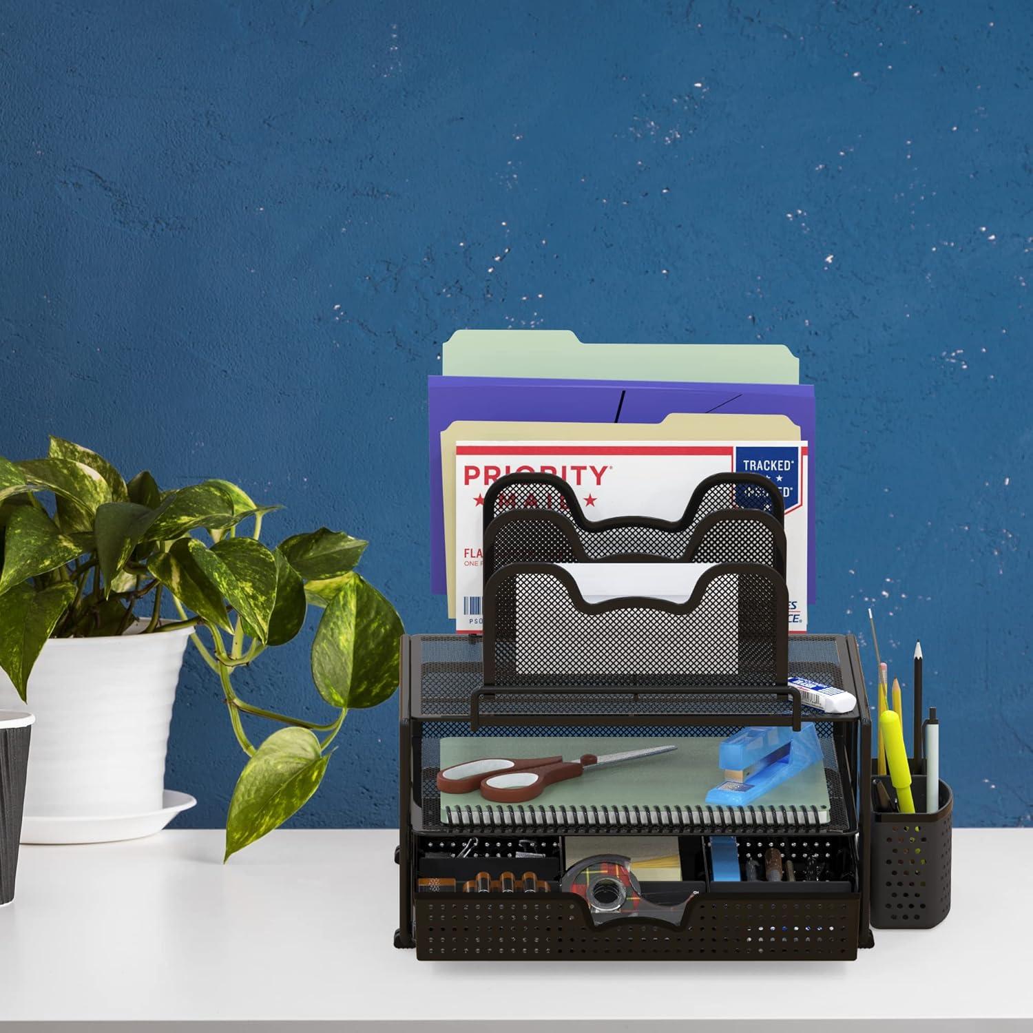 Organizador de Escritorio Simple Houseware con Cajón y 5 Secciones