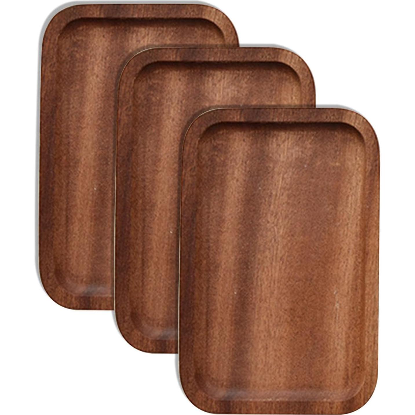 Paquete de 6 bandejas de madera Linwnil 20.32x12.7cm resistentes