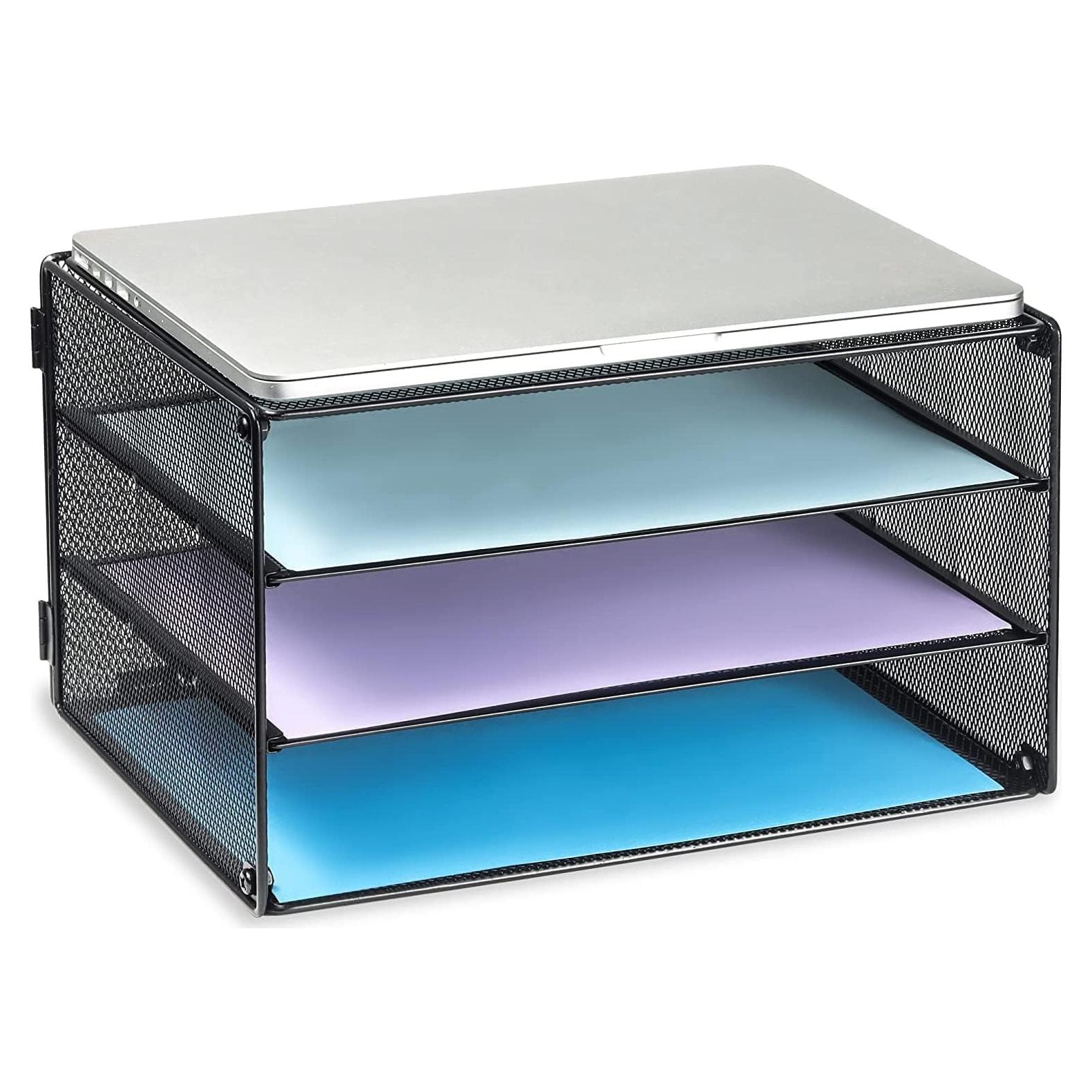 Organizador de Papel DALTACK 3 Niveles Metal Negro