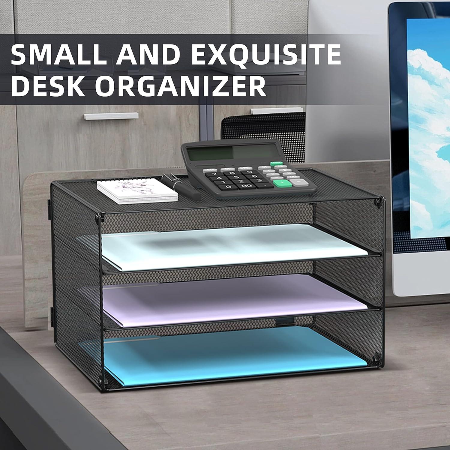 Organizador de Papel DALTACK 3 Niveles Metal Negro