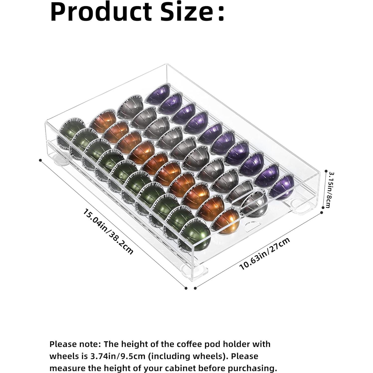 Soporte para cápsulas de café Nespresso Vertuo 2 en 1 con ruedas