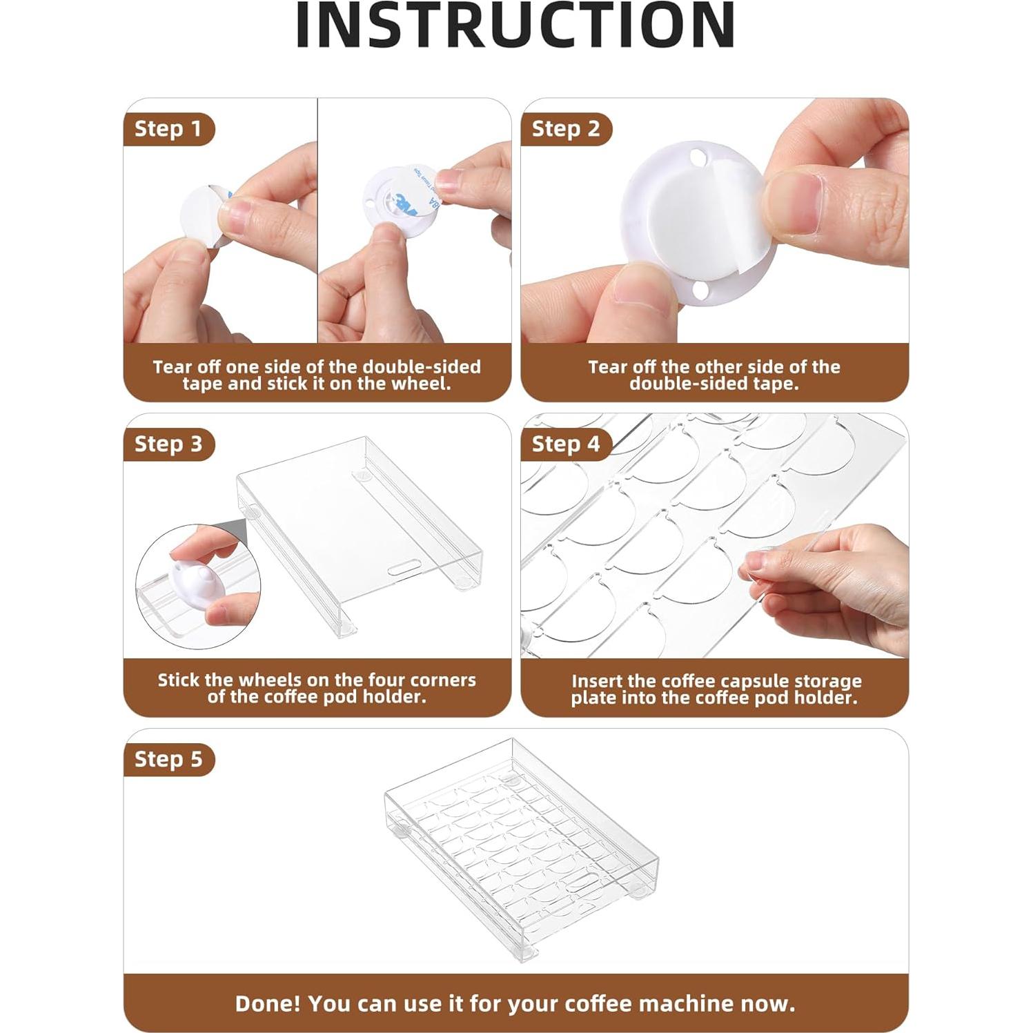 Soporte para cápsulas de café Nespresso Vertuo 2 en 1 con ruedas