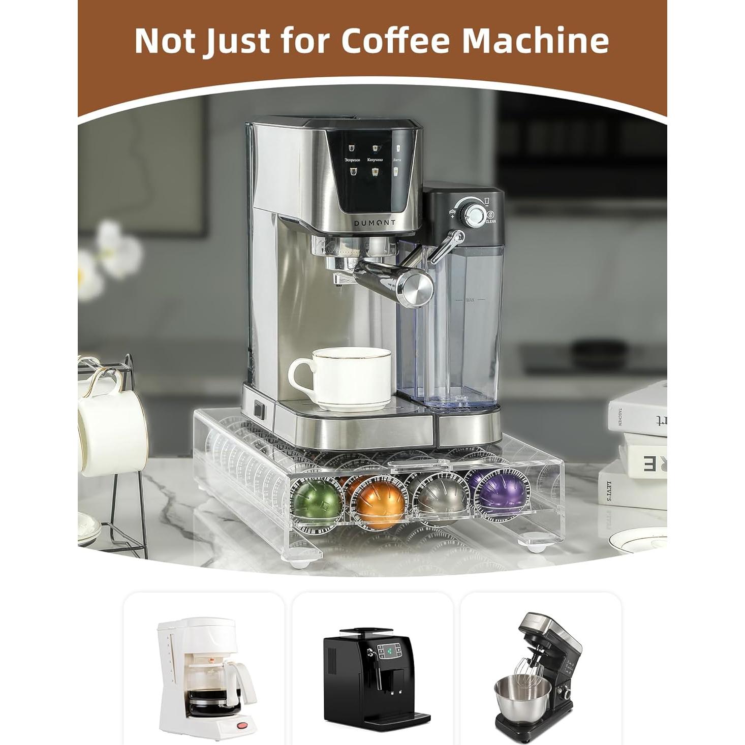 Soporte para cápsulas de café Nespresso Vertuo 2 en 1 con ruedas