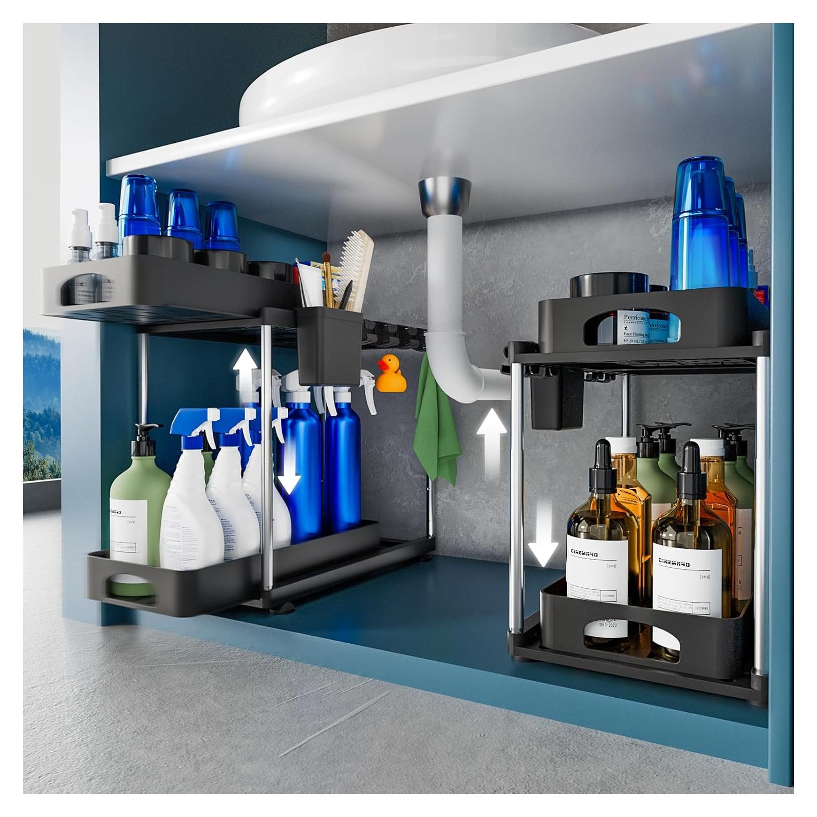 Organizador Bajo Fregadero VERIFOST Ajustable 2 Niveles Negro