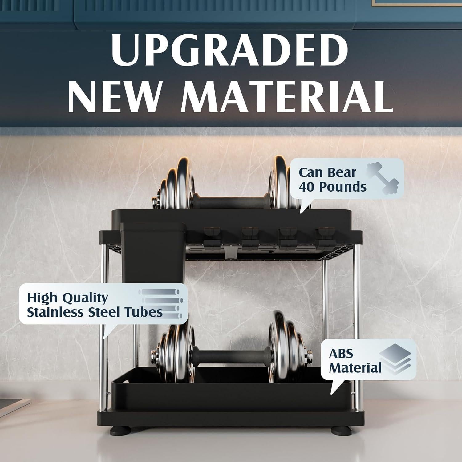 Organizador Bajo Fregadero VERIFOST Ajustable 2 Niveles Negro