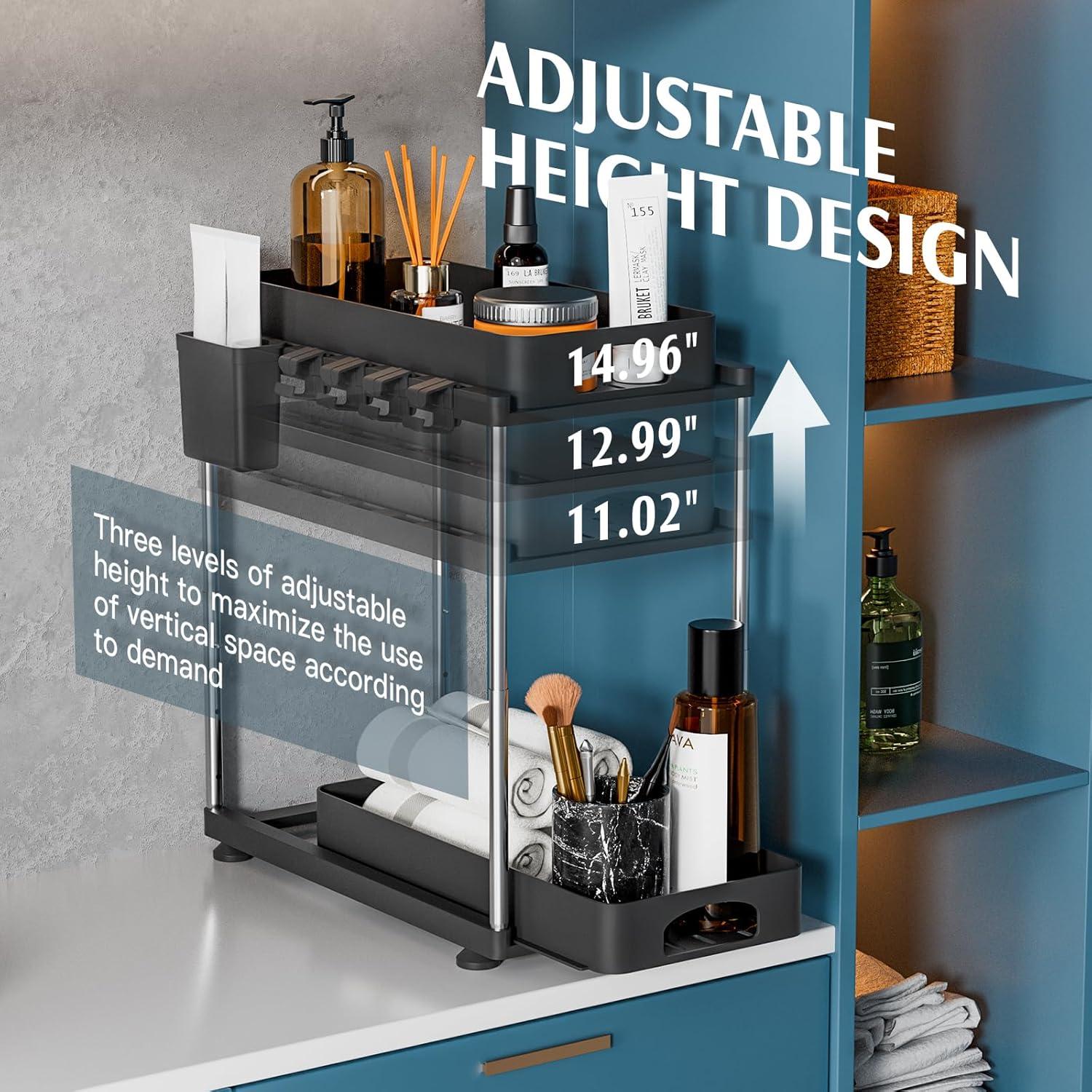 Organizador Bajo Fregadero VERIFOST Ajustable 2 Niveles Negro